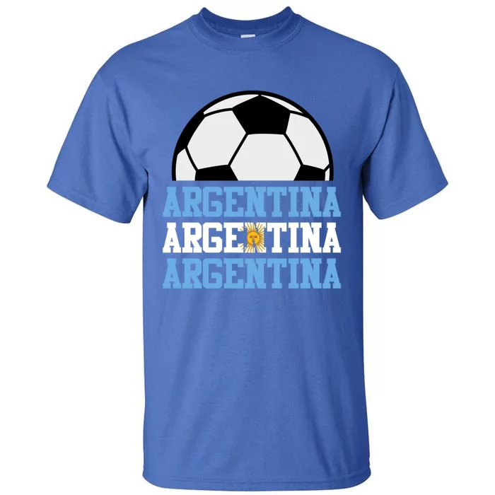 Patriotic Soccer Player Argentinian National Flag Argentina Cute Gift Tall T-Shirt