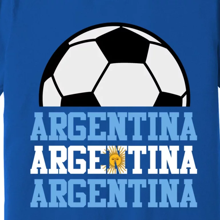 Patriotic Soccer Player Argentinian National Flag Argentina Cute Gift Premium T-Shirt