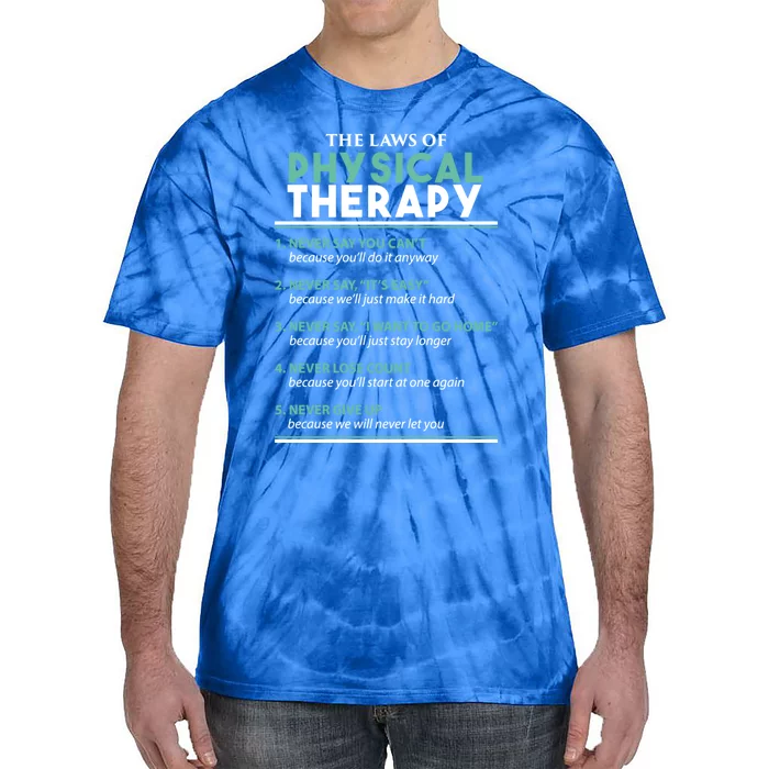 Pt School Physical Therapist The Laws Of Physical Therapy Gift Tie-Dye T-Shirt