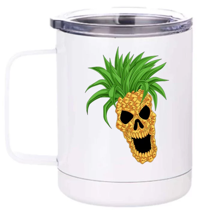 Pineapple Skull Front & Back 12oz Stainless Steel Tumbler Cup