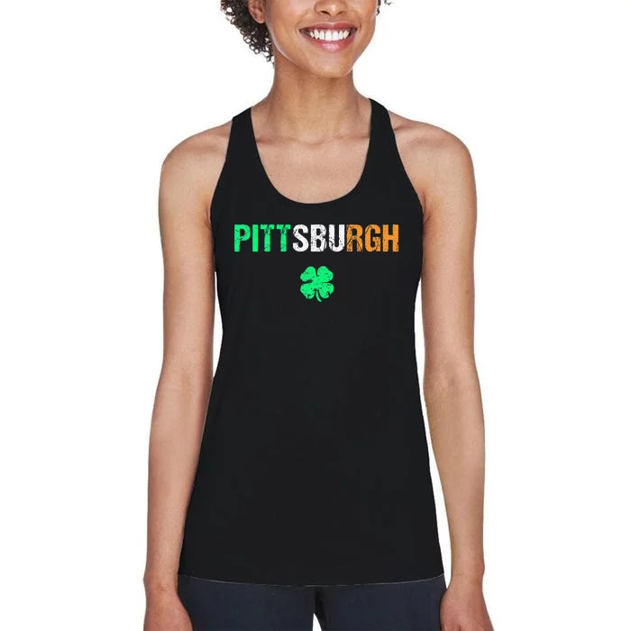 Pittsburgh Saint Patrick's Day Saint Pattys Day Women's Racerback Tank