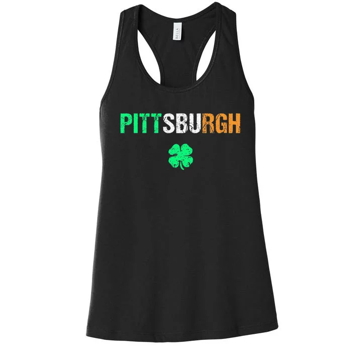 Pittsburgh Saint Patrick's Day Saint Pattys Day Women's Racerback Tank