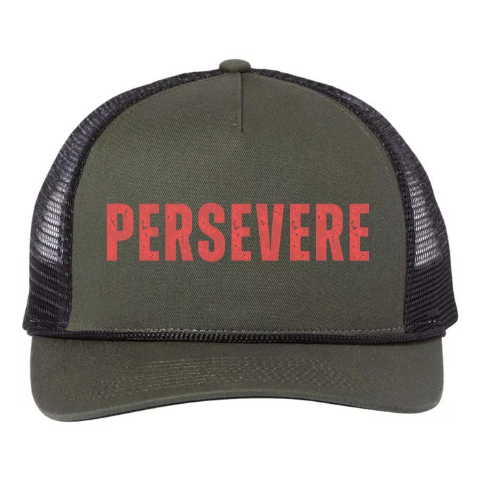 Persevere Script Retro Rope Trucker Hat Cap