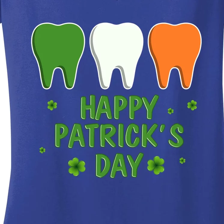 Ph St Patrick Day Irish Dental Teeth Lucky Gift For Dentist Gift Women's V-Neck T-Shirt