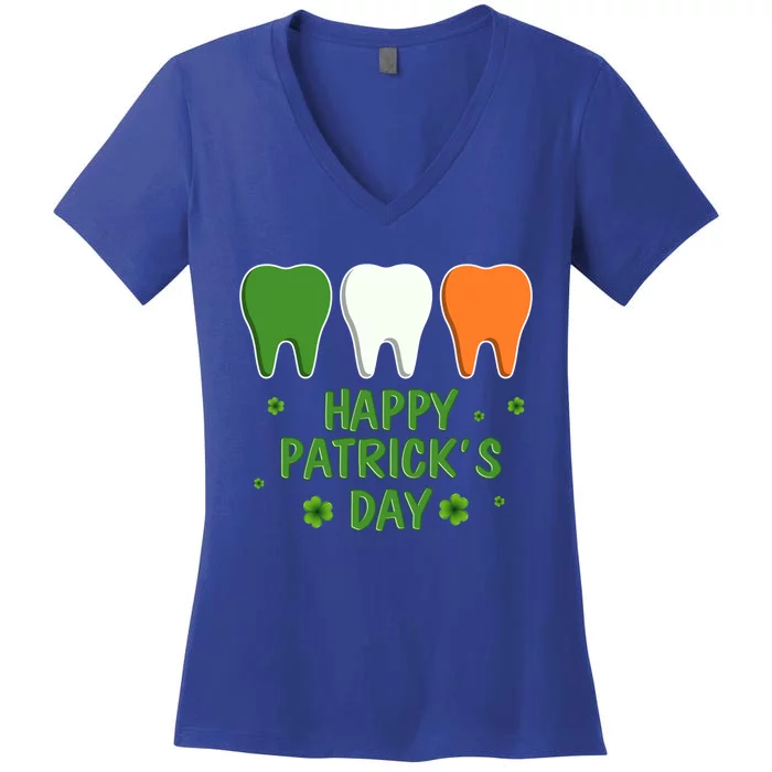 Ph St Patrick Day Irish Dental Teeth Lucky Gift For Dentist Gift Women's V-Neck T-Shirt