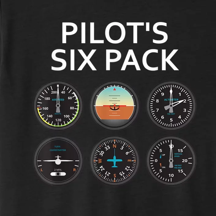 Pilot's Six Pack Funny Aviation ChromaSoft Performance T-Shirt