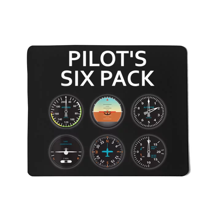 Pilot's Six Pack Funny Aviation Mousepad