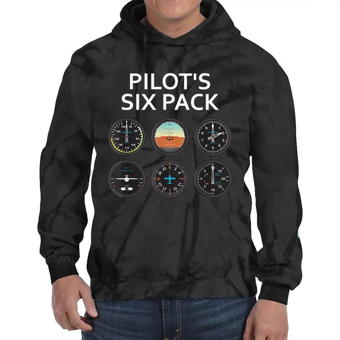 Pilot's Six Pack Funny Aviation Tie Dye Hoodie