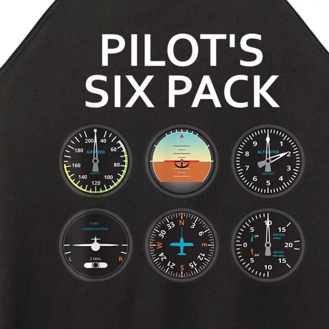 Pilot's Six Pack Funny Aviation Women’s Perfect Tri Rocker Tank