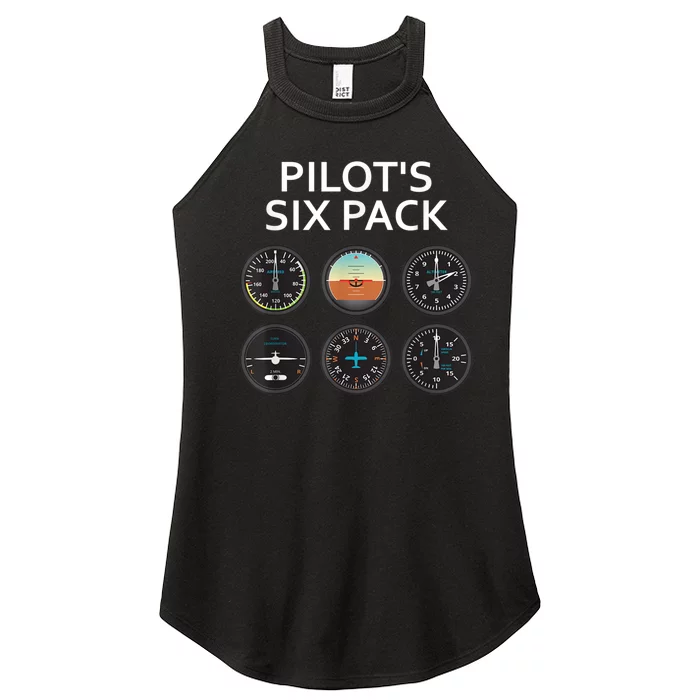 Pilot's Six Pack Funny Aviation Women’s Perfect Tri Rocker Tank