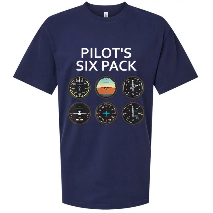 Pilot's Six Pack Funny Aviation Sueded Cloud Jersey T-Shirt