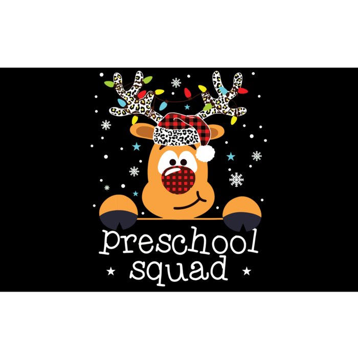 Preschool Squad Plaid Reindeer Santa Hat Teacher Christmas Bumper Sticker