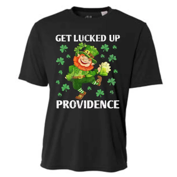 Providence St Patricks Day Get Lucked Up Dancing Leprechaun Cooling Performance Crew T-Shirt