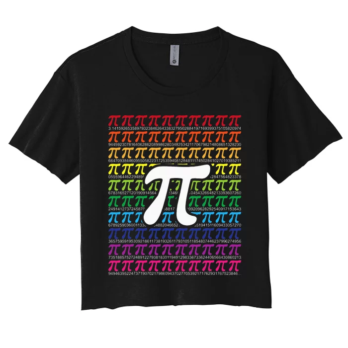 Pi Sign Pi Day funny math teacher lover Women's Crop Top Tee