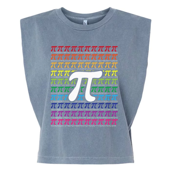 Pi Sign Pi Day funny math teacher lover Garment-Dyed Women's Muscle Tee