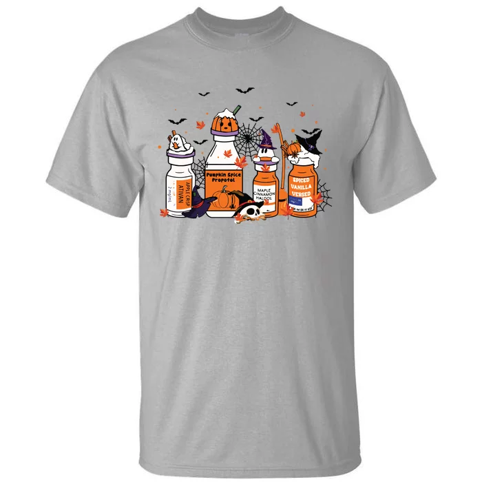 Pumpkin Spice Propofol Ativan Versed Haldol Halloween Nurse Tall T-Shirt