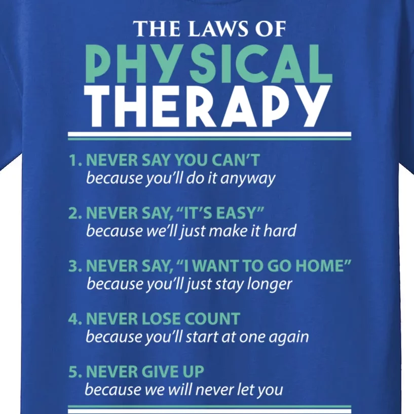 Pt School Physical Therapist The Laws Of Physical Therapy Gift Kids T-Shirt