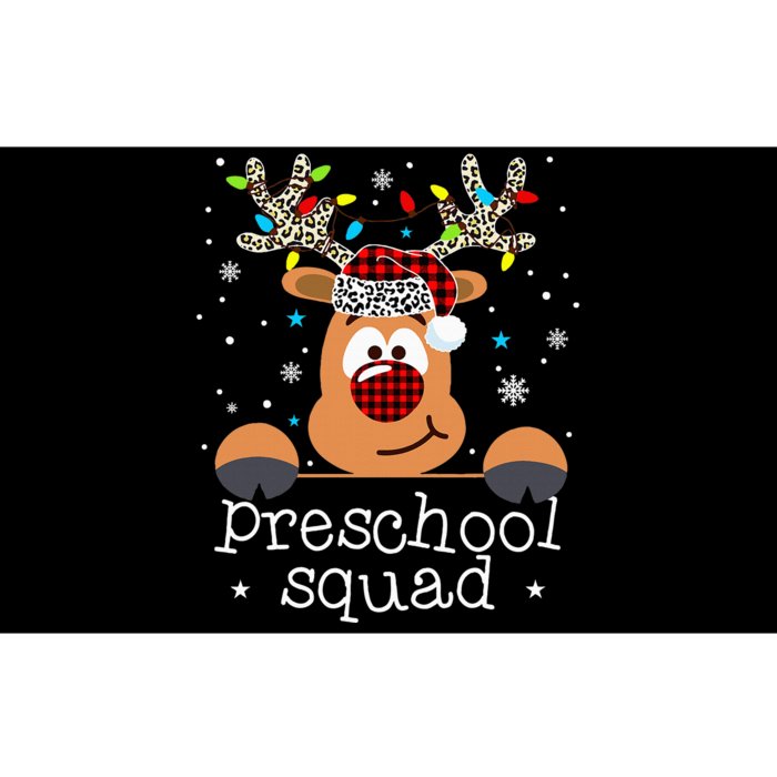 Preschool Squad Plaid Reindeer Santa Hat Teacher Christmas Bumper Sticker