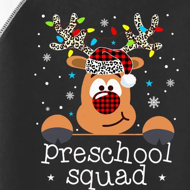 Preschool Squad Plaid Reindeer Santa Hat Teacher Christmas Toddler Fine Jersey T-Shirt