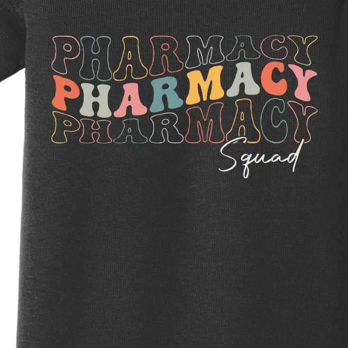 Pharmacy Squad Pharmacy Technician Retro Groovy Pharmacist Baby Bodysuit