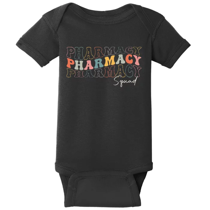 Pharmacy Squad Pharmacy Technician Retro Groovy Pharmacist Baby Bodysuit