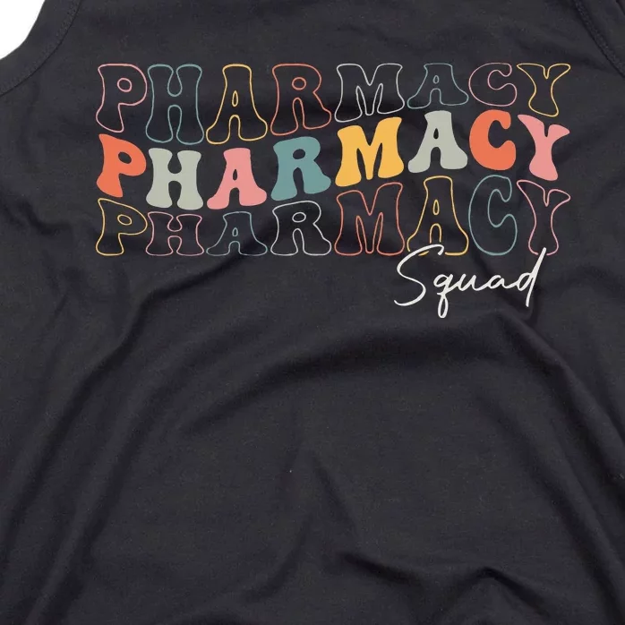 Pharmacy Squad Pharmacy Technician Retro Groovy Pharmacist Tank Top