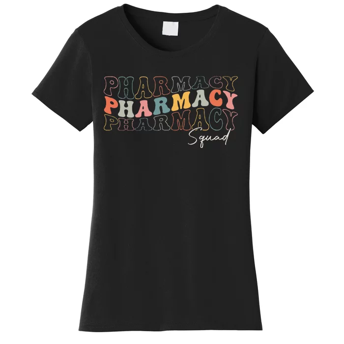 Pharmacy Squad Pharmacy Technician Retro Groovy Pharmacist Women's T-Shirt