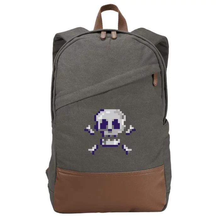 Pixelated Skull Cotton Canvas Backpack