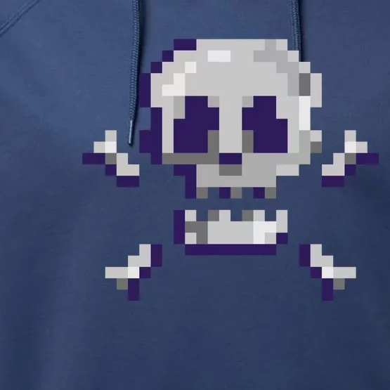 Pixelated Skull Performance Fleece Hoodie