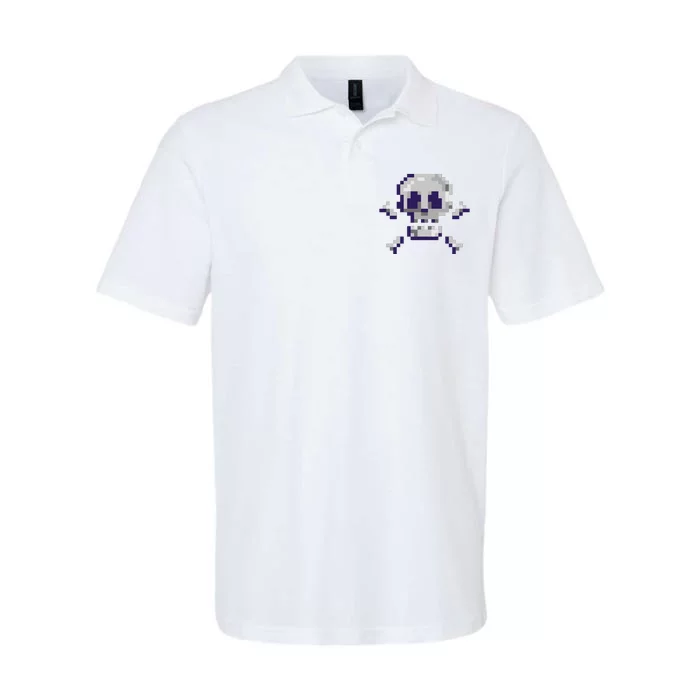 Pixelated Skull Softstyle Adult Sport Polo