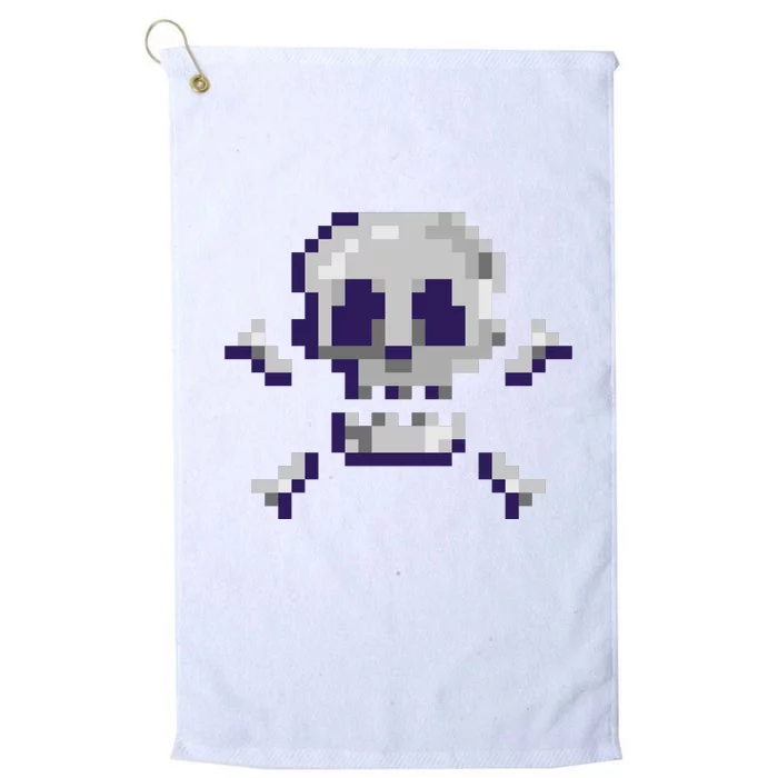 Pixelated Skull Platinum Collection Golf Towel