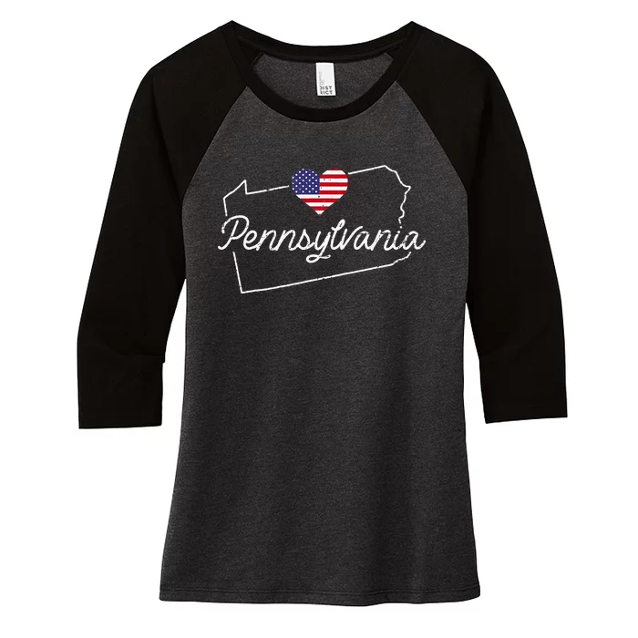 Pennsylvania State Pennsylvania Women's Tri-Blend 3/4-Sleeve Raglan Shirt