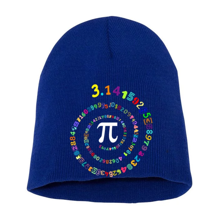 Pi Spiral Pi Day Funny Gift Funny Gift Short Acrylic Beanie