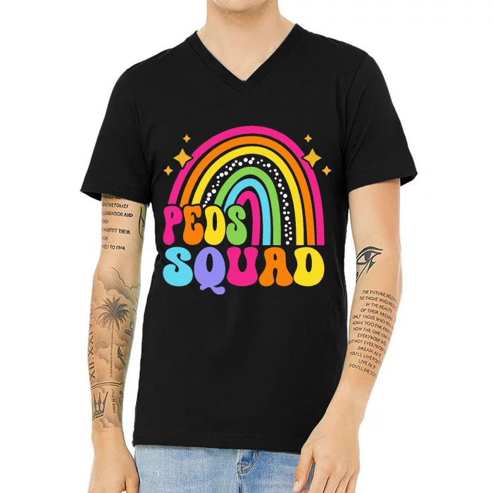 Peds Squad Pediatric Nurse PEDS Pediatrician Peds Nurse Cute V-Neck T-Shirt