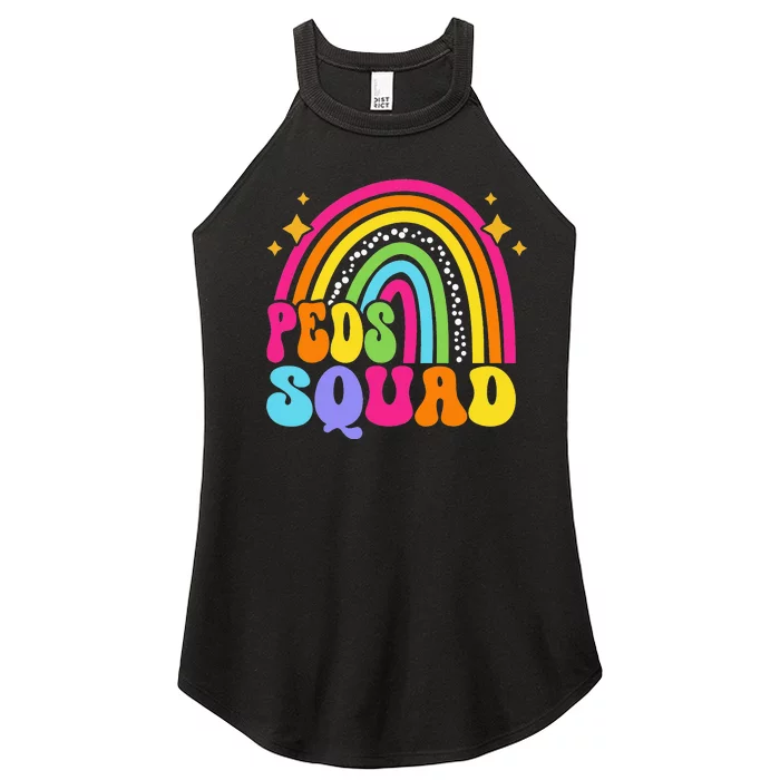 Peds Squad Pediatric Nurse PEDS Pediatrician Peds Nurse Cute Women’s Perfect Tri Rocker Tank