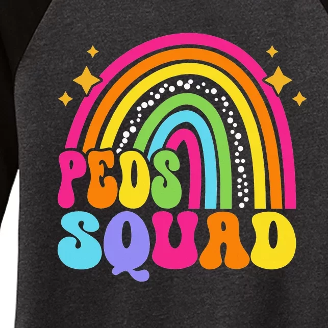 Peds Squad Pediatric Nurse PEDS Pediatrician Peds Nurse Cute Women's Tri-Blend 3/4-Sleeve Raglan Shirt