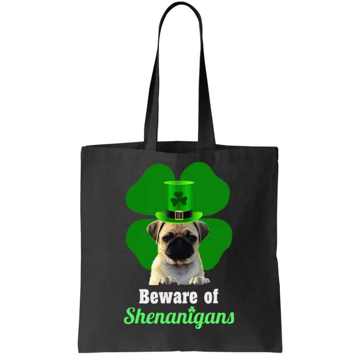 Pugs St. Patrick's Day Hat Funny Shenanigans Tote Bag