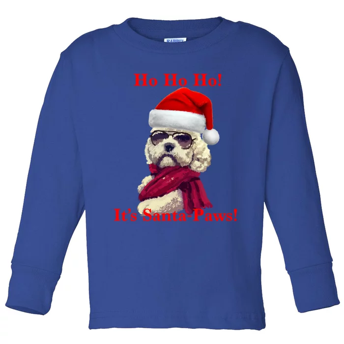 Poodle Santa Paws Gift Toddler Long Sleeve Shirt