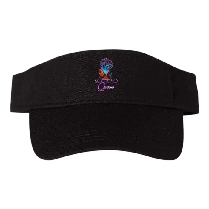 Purple Scorpio Queen African American Woman October November Valucap Bio-Washed Visor