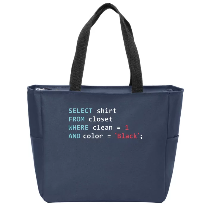 Programmer SQL Query Geek Database Coding Zip Tote Bag