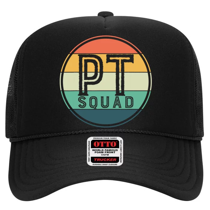 PT Squad Retro Physical Therapy High Crown Mesh Trucker Hat