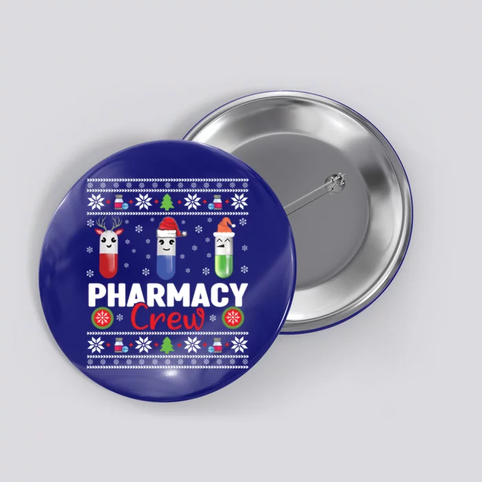 Pills Snow Reindeer Santa Claus Xmas Pharmacy Crew Great Gift Button