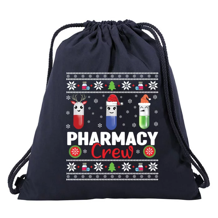 Pills Snow Reindeer Santa Claus Xmas Pharmacy Crew Great Gift Drawstring Bag