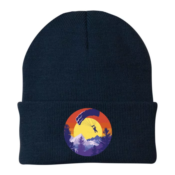 Parachute Skydiving Retro Sunset Knit Cap Winter Beanie