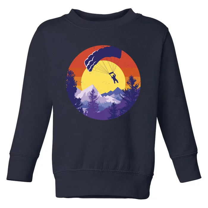 Parachute Skydiving Retro Sunset Toddler Sweatshirt