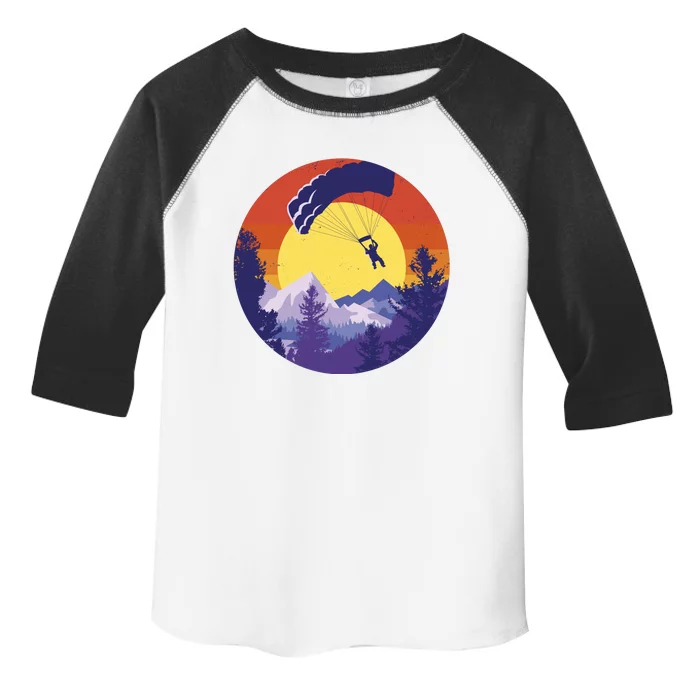 Parachute Skydiving Retro Sunset Toddler Fine Jersey T-Shirt