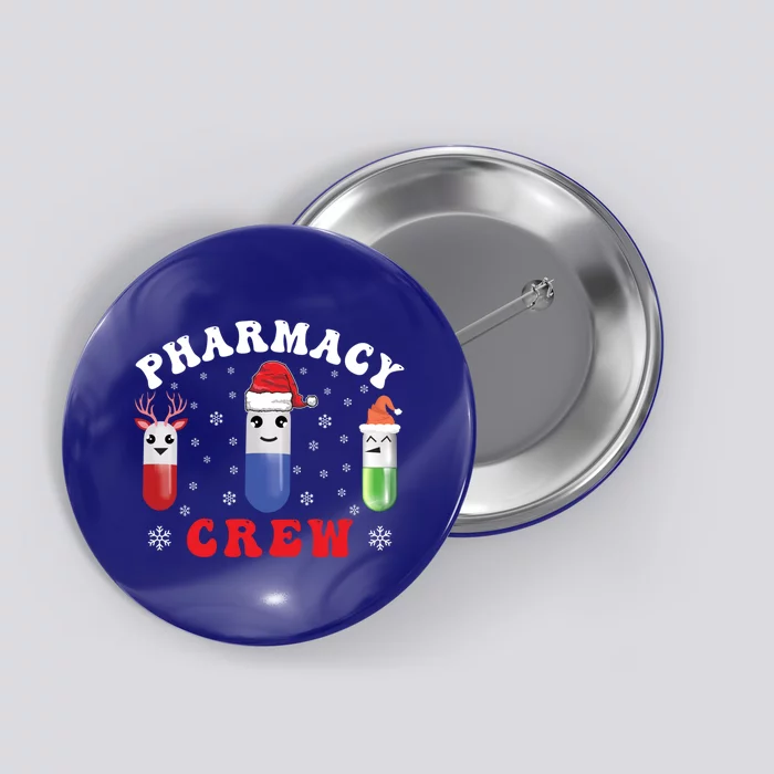 Pills Snow Reindeer Santa Claus Xmas Pharmacy Crew Gift Button