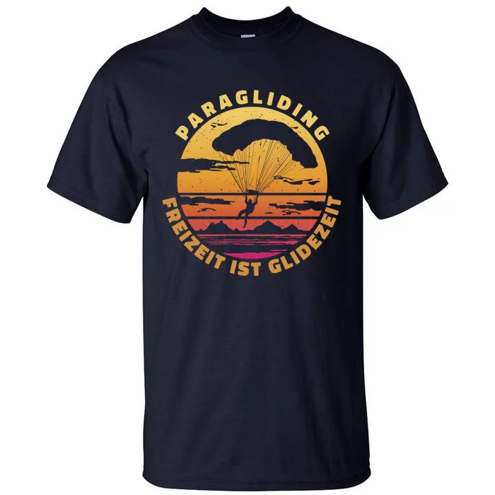 Paraglider Silhouette Retro Sunset Tall T-Shirt