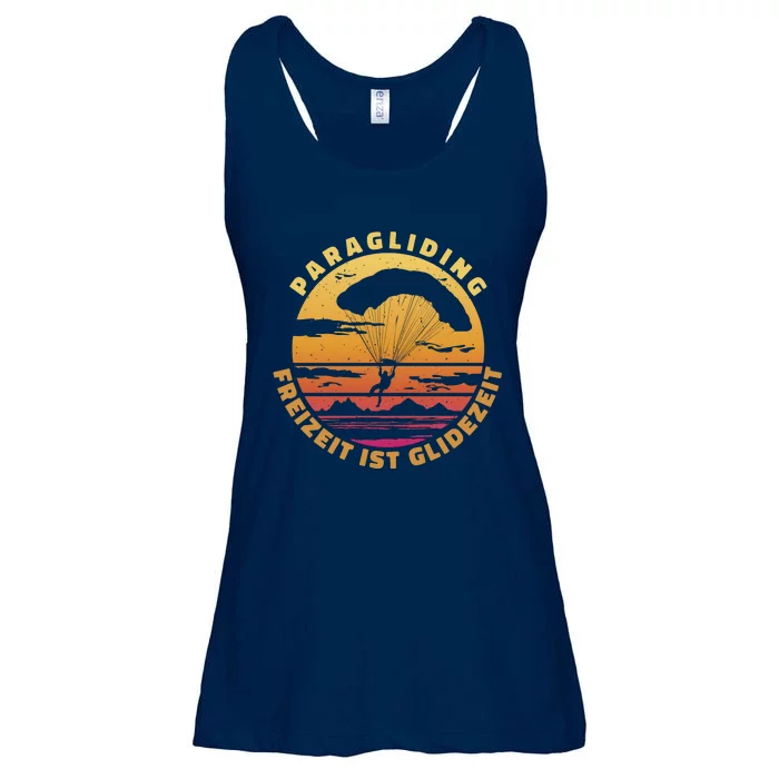 Paraglider Silhouette Retro Sunset Ladies Essential Flowy Tank