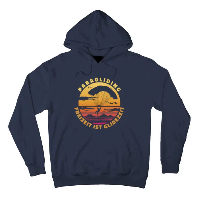 Paraglider Silhouette Retro Sunset Tall Hoodie